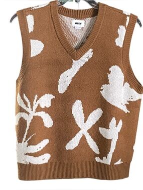 Obey Amir Knit Sweater Vest Adult Medium